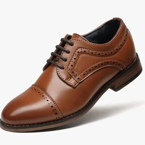 Classic Brown Leather Boys Dress Shoes